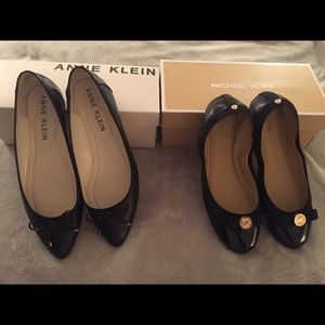 Designer black ballet flats, worn twice